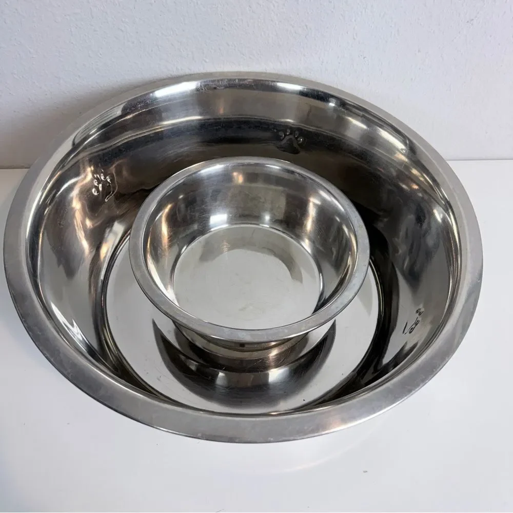 3 Stainless Steel Dog Bowls Set XXL 14” & 2 -8”